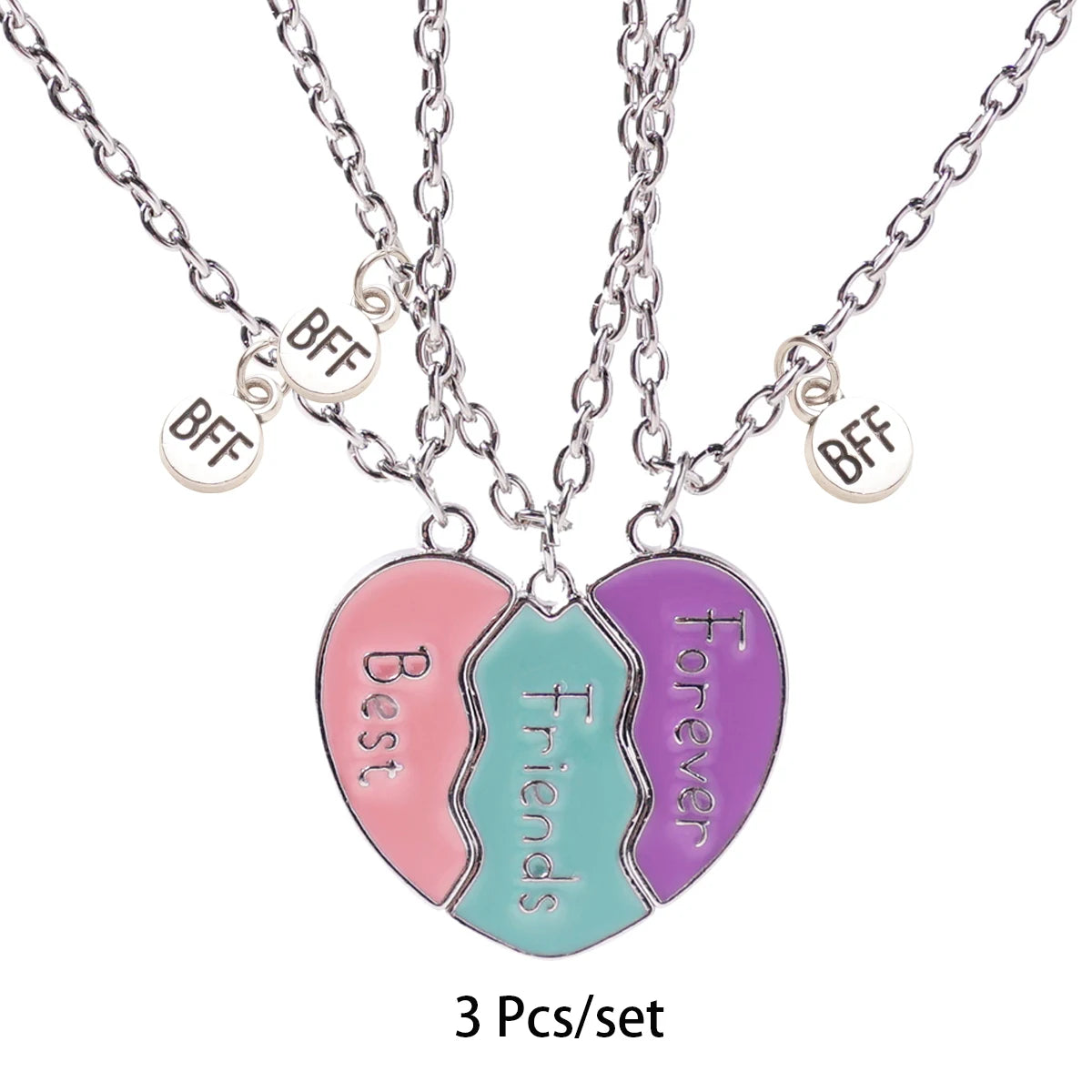 3 Pcs/set Best Friends Pendant Necklace For Woman Magnetic Adjustable Rainbow Daisy L alternate view