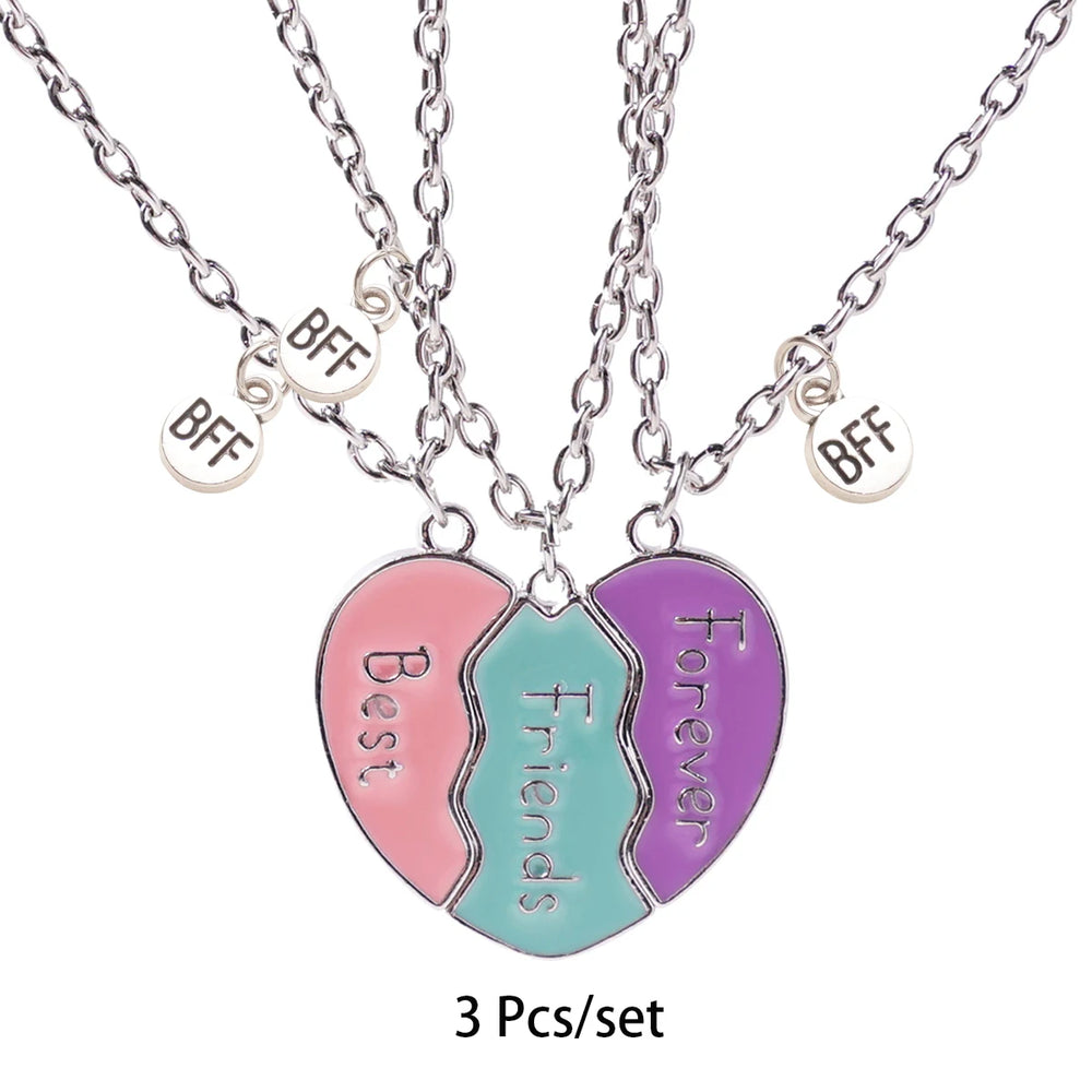 3 Pcs/set Best Friends Pendant Necklace For Woman Magnetic Adjustable Rainbow Daisy L alternate view