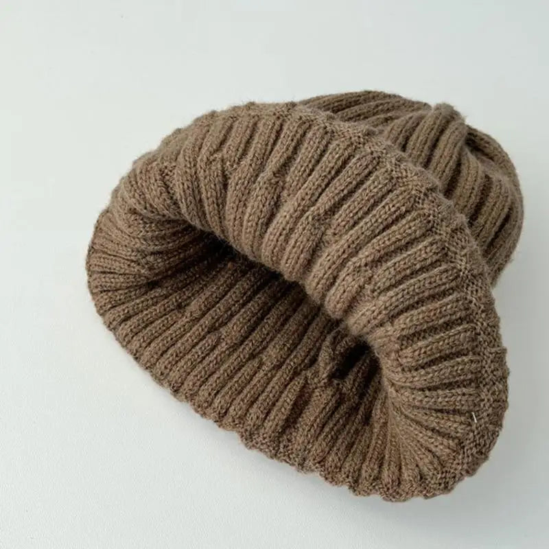 Boston Knitted Baby Hat with Letter Design | Winter Ear Protection Cap additional angle