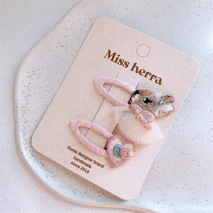 2Pcs/set Kids Kawaii Love Butterfly BB Clips Cute Pink Hair Clips Girls Barrettes Hai alternate view