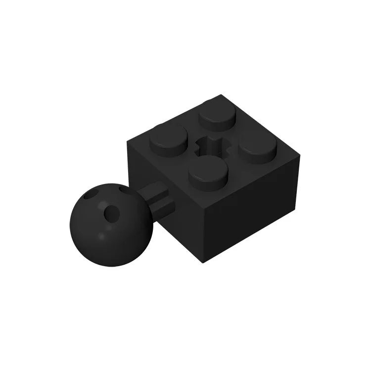 Gobricks GDS-976 Technical Brick Modified 2 x 2 with Ball Joint and Axle Hole | Compatib detail view