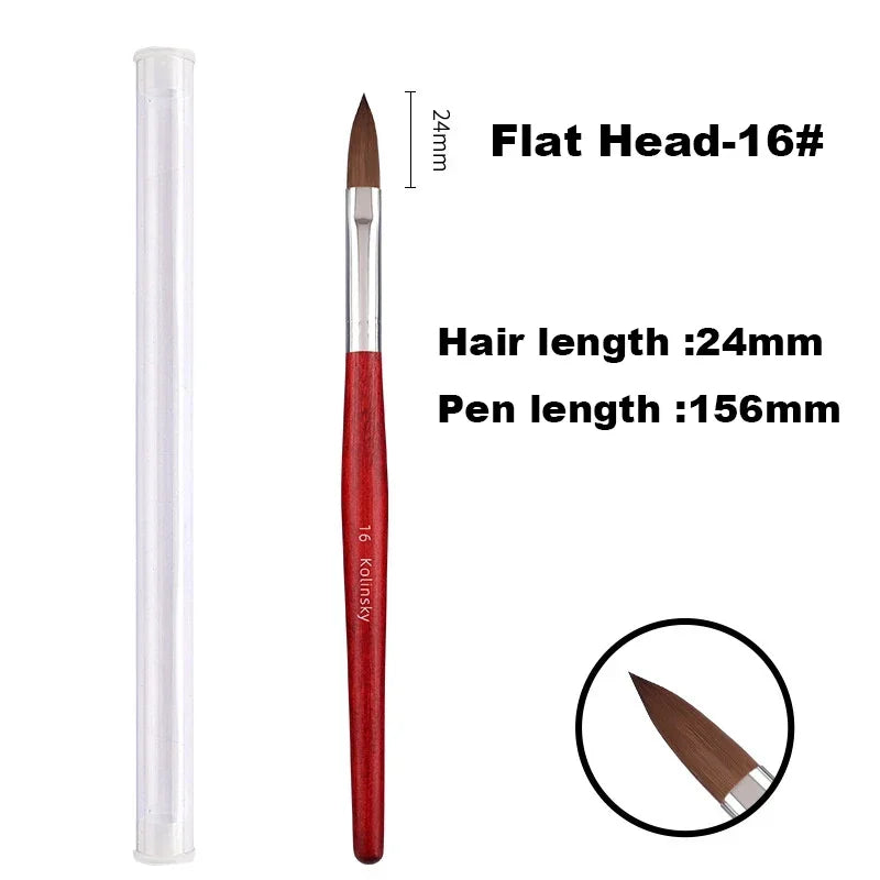 Kolinsky Acrylic Nail Art Brush Wood Handle Nail Art Mink Brush Gel Builder Nail Tool alternate view