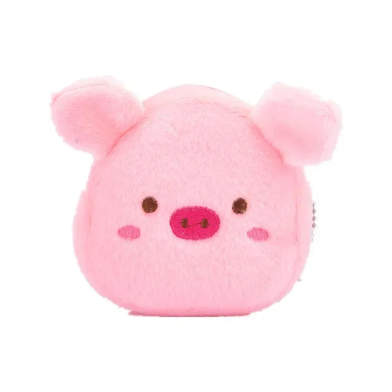 Cute Animal Plush Coin Purse | Zipper Change Purse with Keychain Mini Wallet additional angle