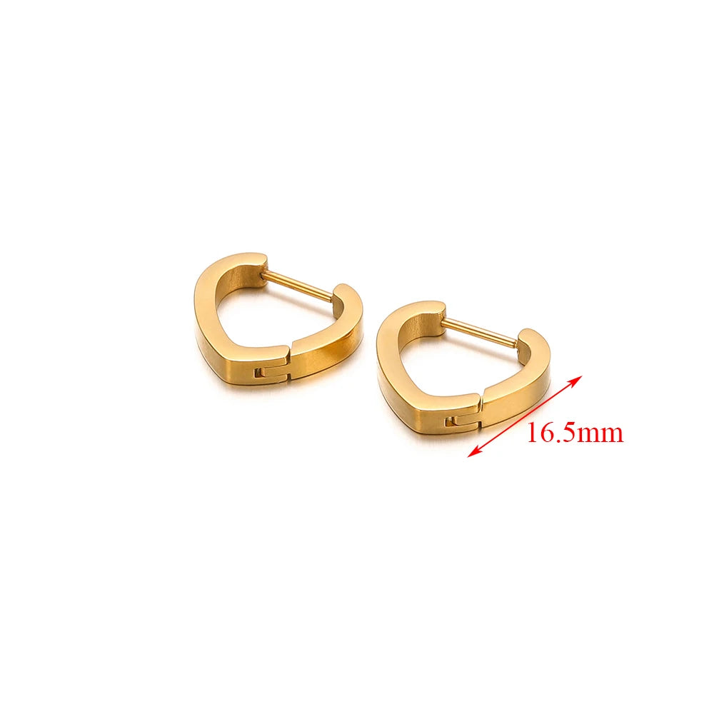 2pcs Geometric Stainless Steel Hoop Earrings | Trendy Daily Wear for Men Women lifestyle view