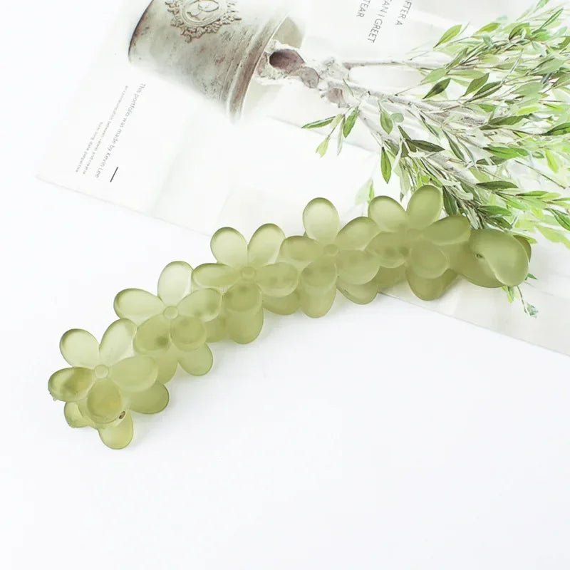 Flower Banana Hairpins Elegant Hair Clips Banana Clips Women Hairgrips Ponytail Barrettes Hair Pins  styling Accessories Jewelry