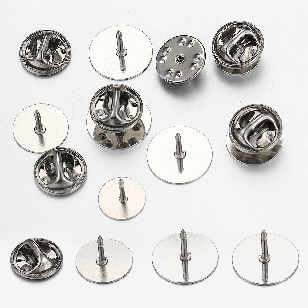 10pcs Stainless Steel Butterfly Tie Tack Backs Brooch Pin Base Cufflink Settings