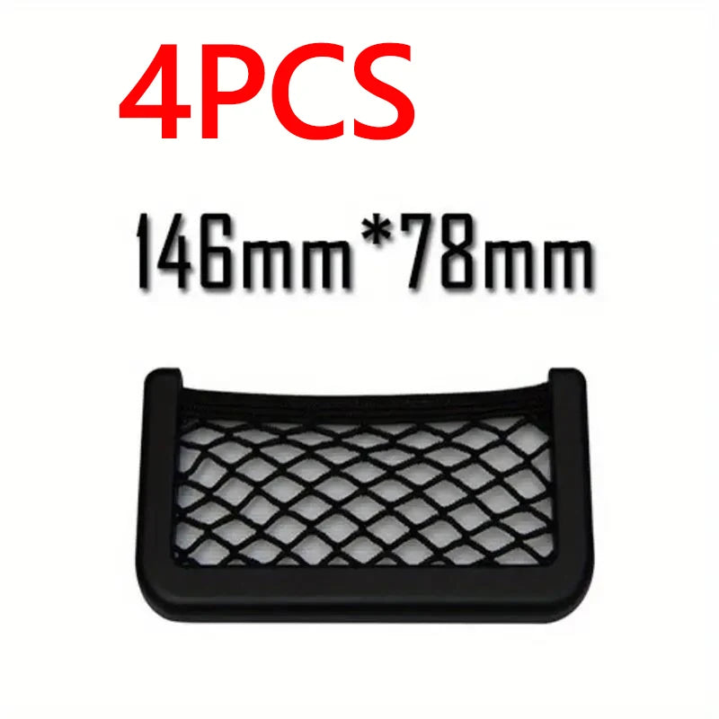 Car Storage Bag Nets Adhesive Auto Seat Door Side Pocket
