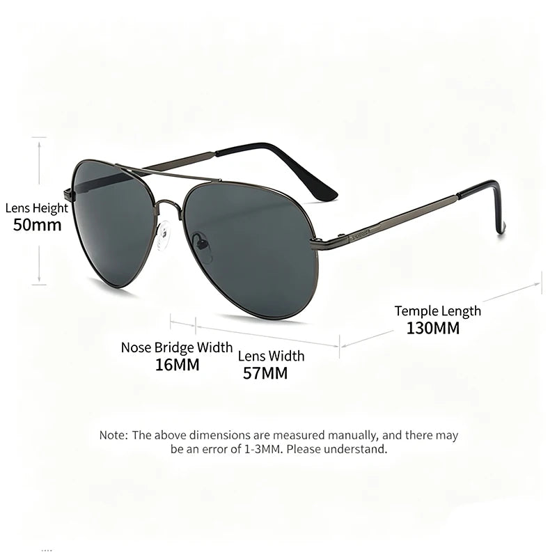 Classic Pilot Sunglasses for Men and Women | Metal Frame UV400 Anti-Glare close-up view