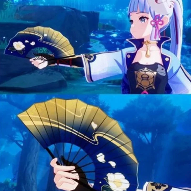 Genshin Impact Ayaka Cosplay Fan | Folding Hand Fan Prop for Cosplay alternate view