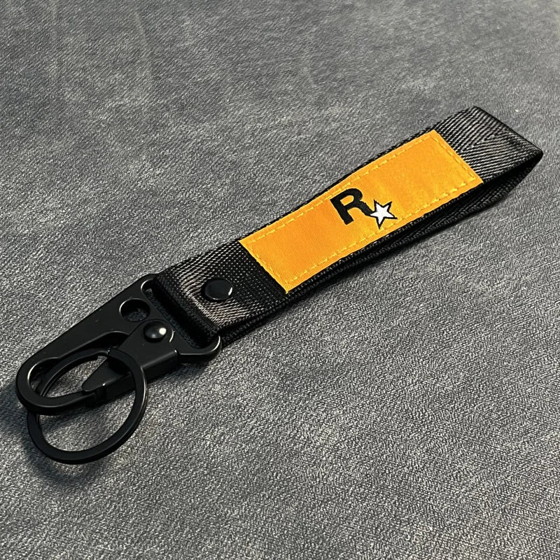 Nylon Key Strap Embroidery Lanyard | JDM Racing Car Keychain additional angle