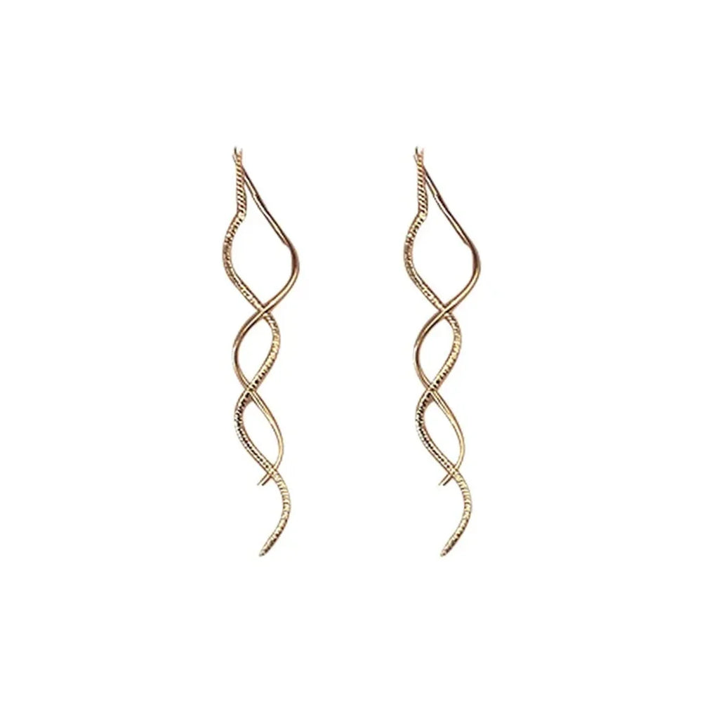 2Pcs Wave Fringe Tassel Earrings | Exquisite Long Style Stud Earrings for Women detail view