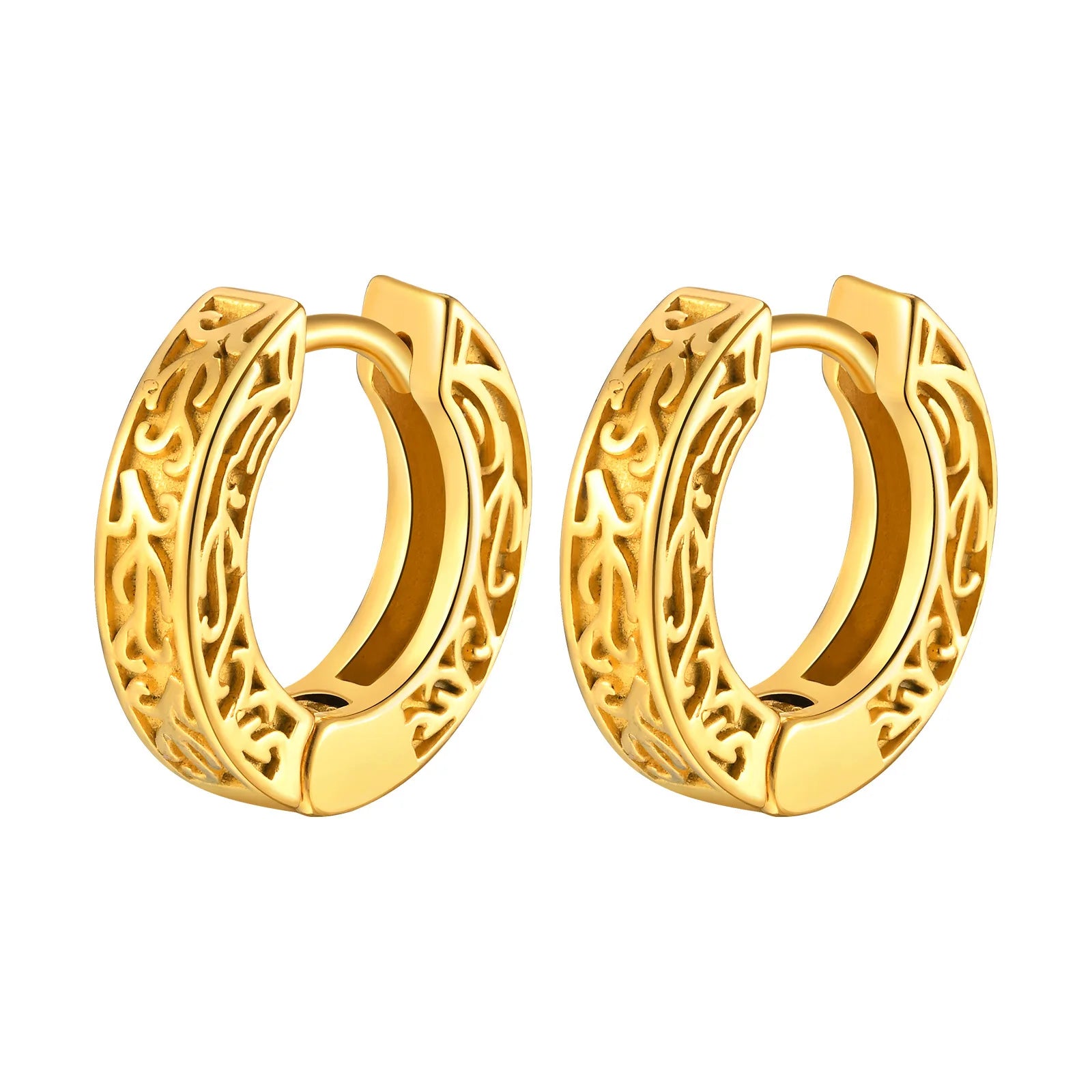 Stainless Steel Small Hoop Earrings for Men | Hypoallergenic Huggies alternate view