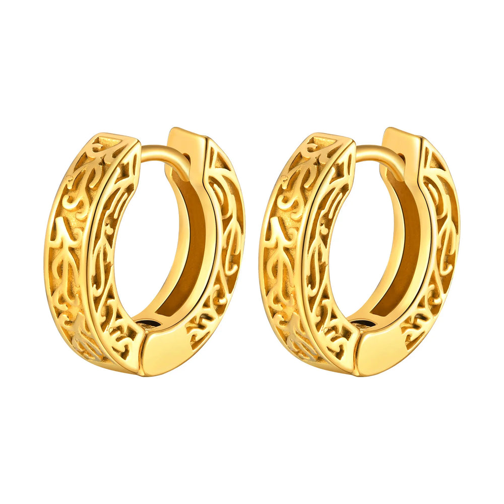 Stainless Steel Small Hoop Earrings for Men | Hypoallergenic Huggies alternate view