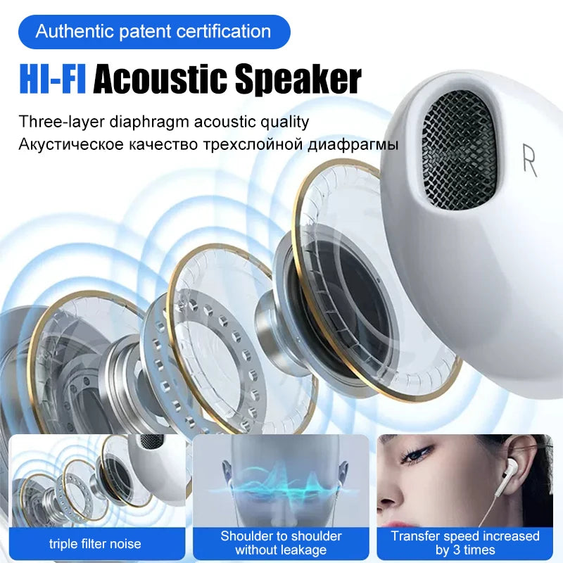 TypeC Earphones For iPhone 17 Air 16 15 14 13 12 11 Pro Max iPad Wired Earbuds 3.5mm alternate view