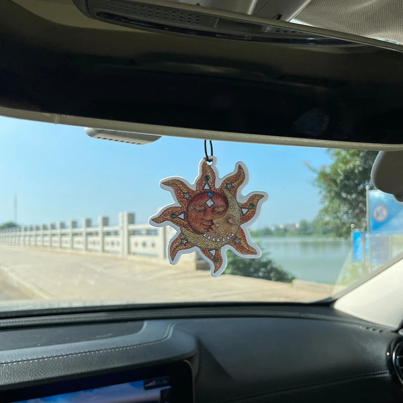 Mosaics Sun Moon wall decoration pendant popular style car incense car perfume perfum lifestyle view