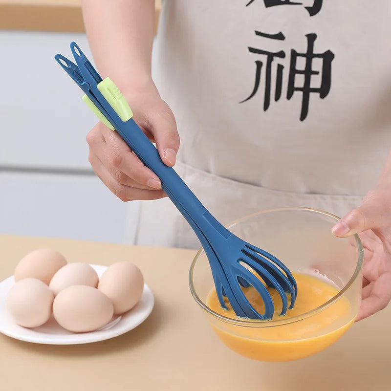 Manual Egg Beater Whisk and Food Clips | Kitchen Multitool detail view