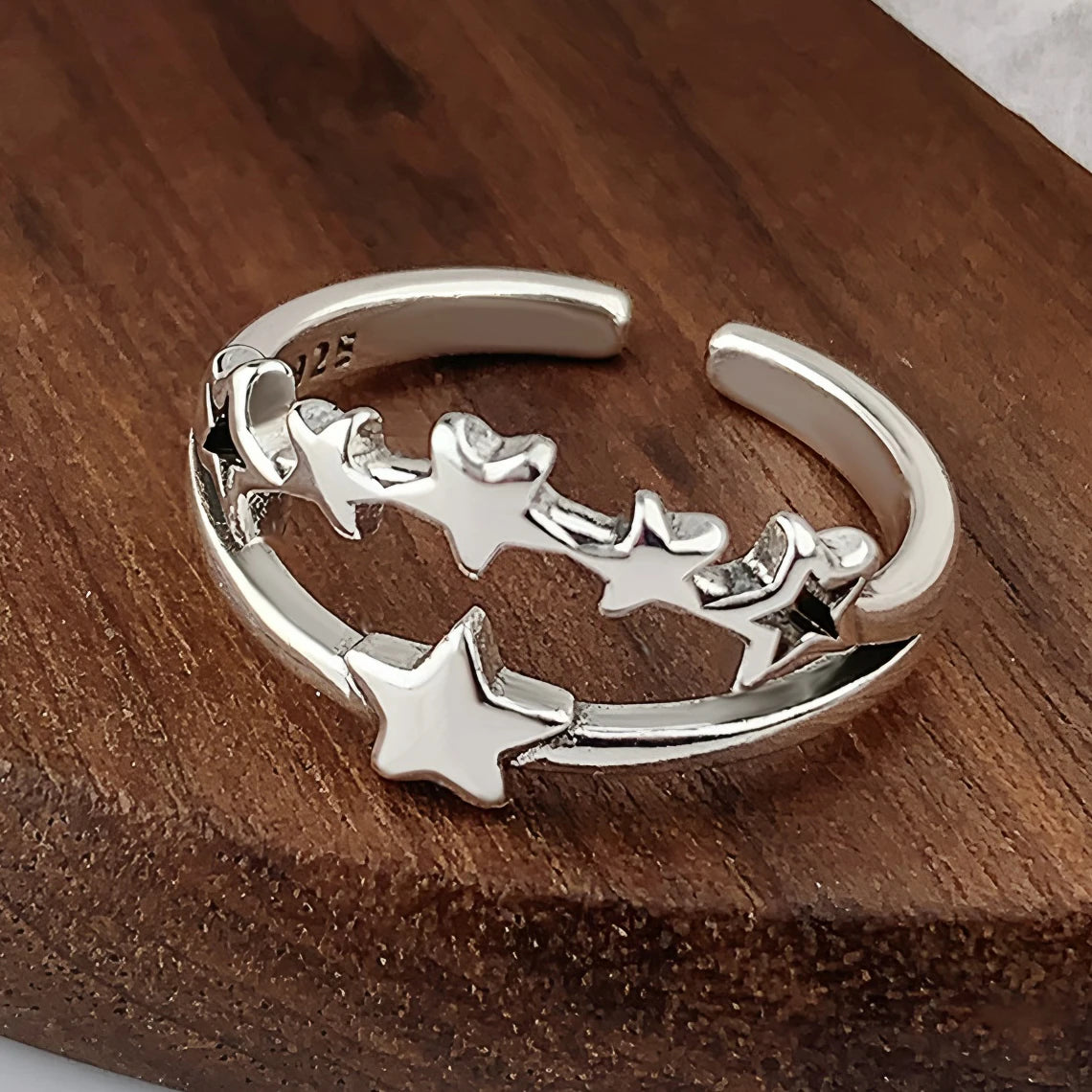 VENTFILLE 925 Sterling Silver Flower Lace Ring Korean Fashion Opening Inlaid CZ Adjus alternate view