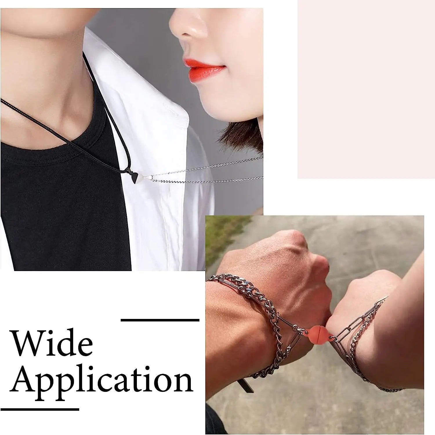 Heart Round Magnetic Clasps Set | DIY Jewelry Connector Charms close-up view