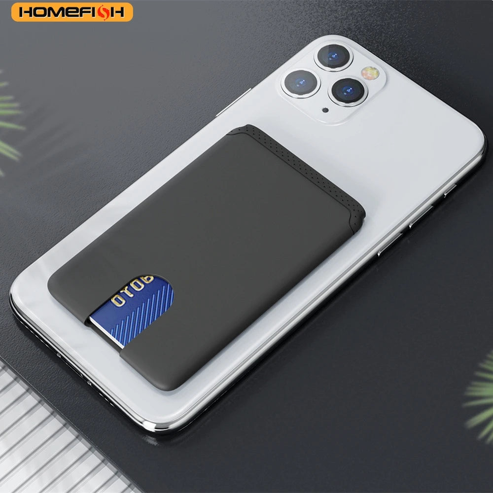 HOMEFISH Phone Holder Sticker Credit Card Holder Adhesive Soft Silicone Mobile Phone W close-up view