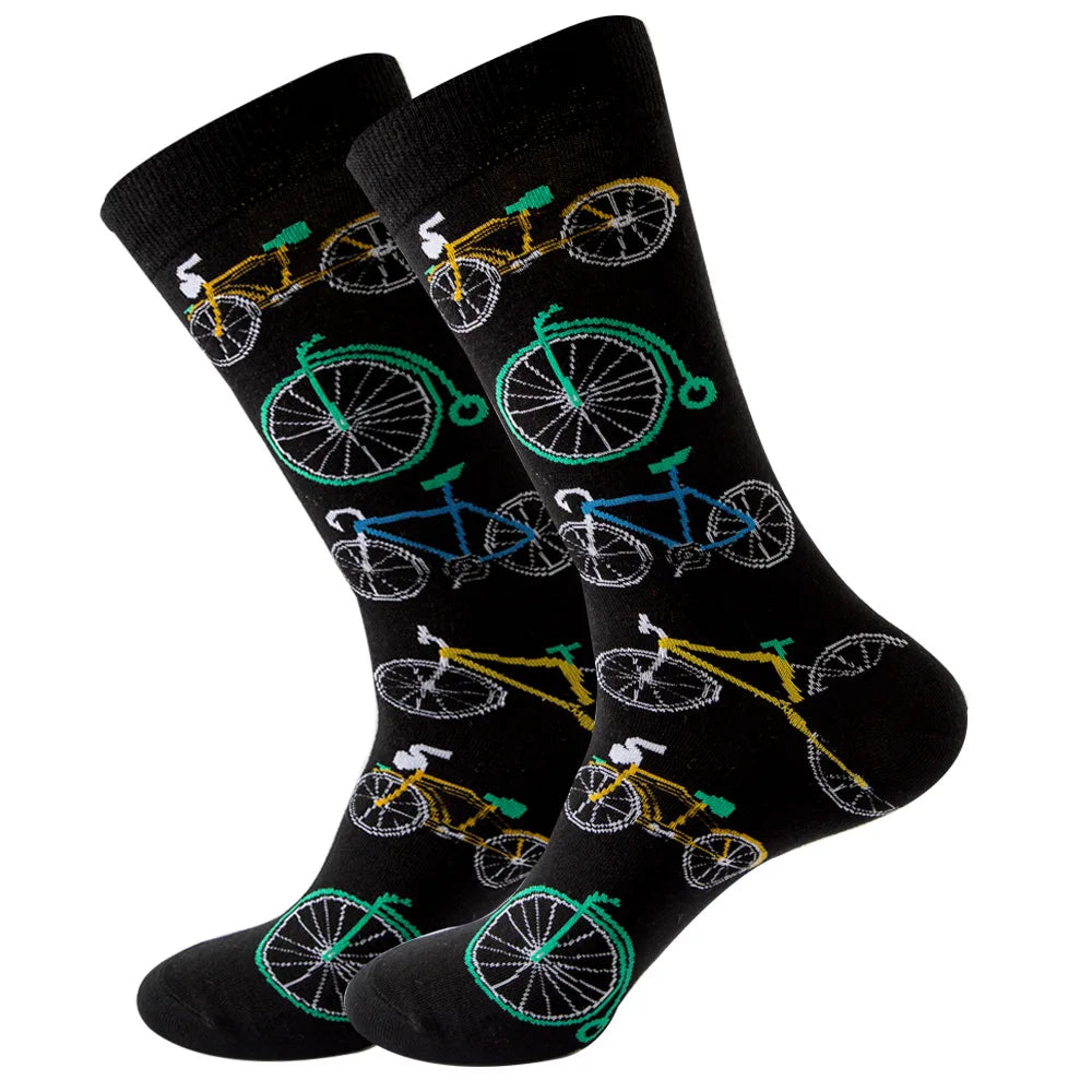 New Happy Mens Socks Women Novelty Cartoon Sock Combed Cotton Funny Men's Big Size Cr alternate view