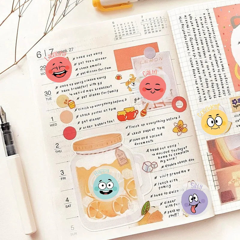 200 Pcs Emotional Feelings Stickers Set | Funny Mood Stickers for Student Emotional additional angle