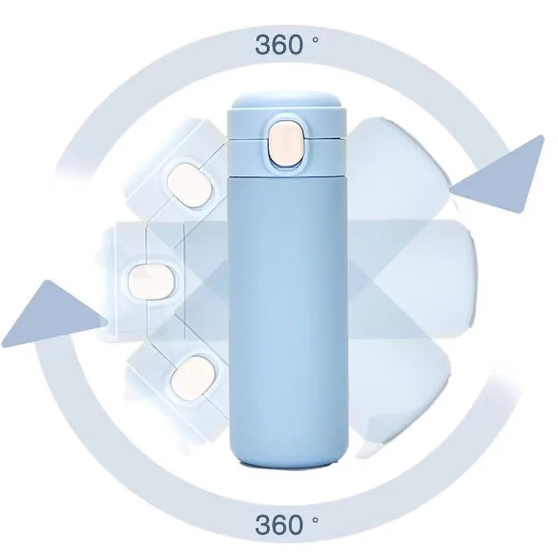 Stainless Steel Vacuum Water Bottle with Bounce Cap Leak Proof Thermos for Students Ou close-up view