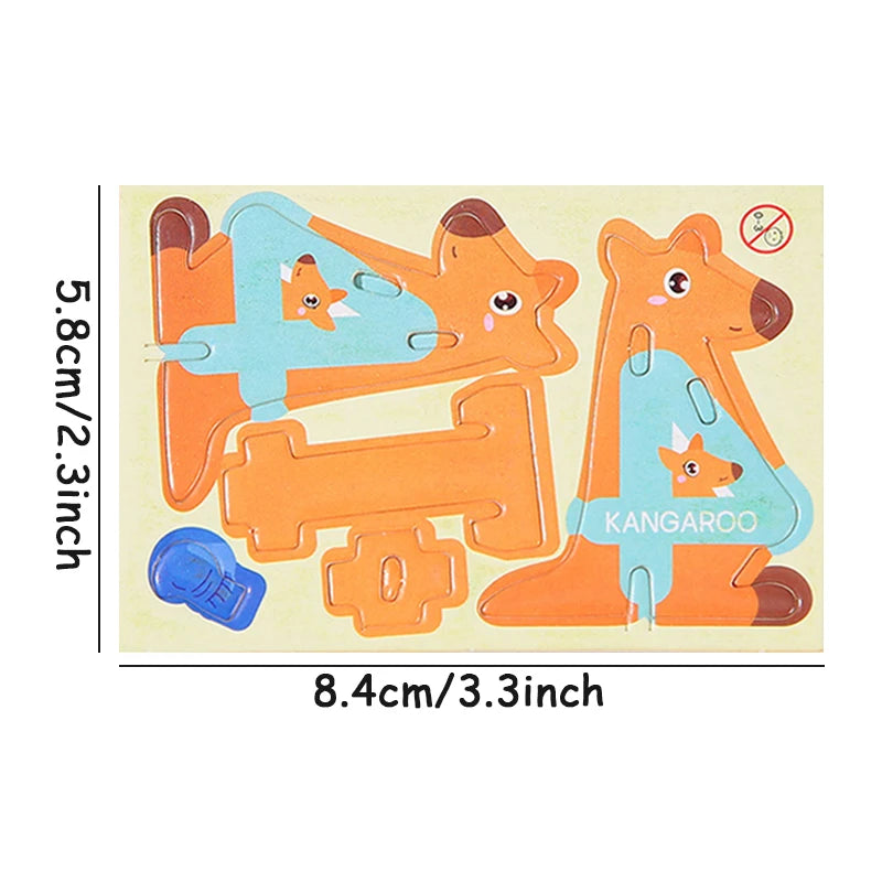 30Kinds Animal 3D Puzzle Kids Children Birthday Party Toy Paperboard Cartoon Dinosaur close-up view