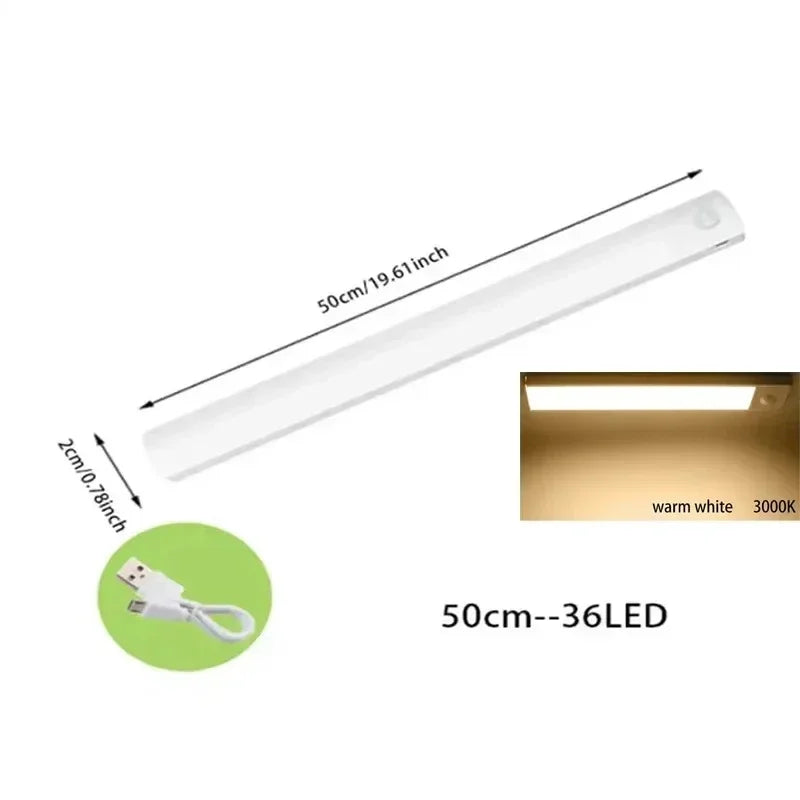 PIR Motion Sensor Rechargeable LED Night Light | Dimmable Magnetic Lamp for Closet additional angle