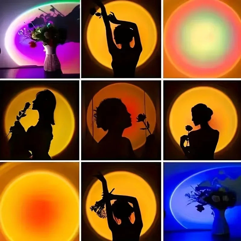 Sunset Projection Night Light with Remote | 16 Color RGB LED Mood Lamp close-up view