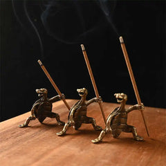 Antique Alloy Kung Fu Turtle Incense Holder | Home Decor Line Incense Burner detail view