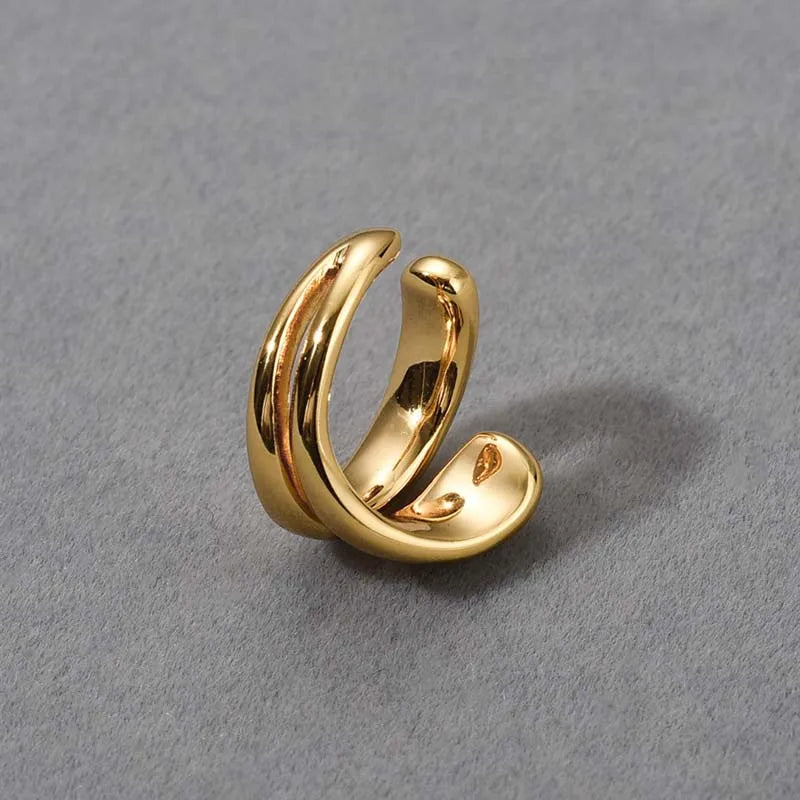 Punk Piercless Ear Clip Earring for Women Classic Gold Color Trendy Earcuff Earrings Girl Y2K Gift Simple Daily Wear Jewelry