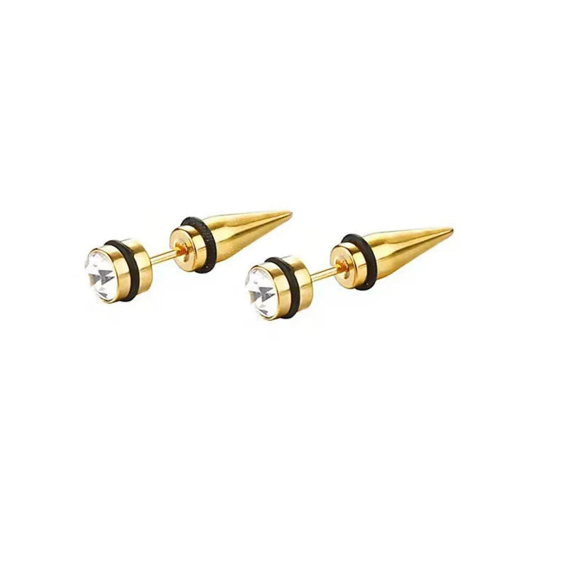 1Pair Surgical Steel Spike Earring Stud Men Spike Screw Back Stud Earrings Gothic C additional angle