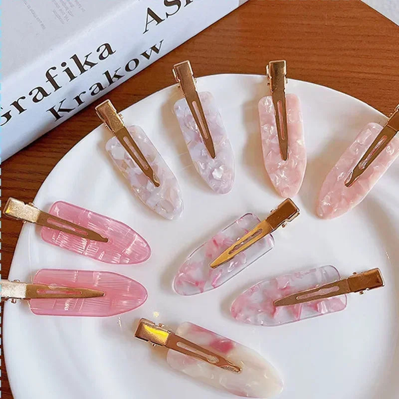 2/4 Pcs Simple Sakura Pink No Bend Bangs Clip Duckbill Clip Hairpins Hair Styling Tool Seamless Hair