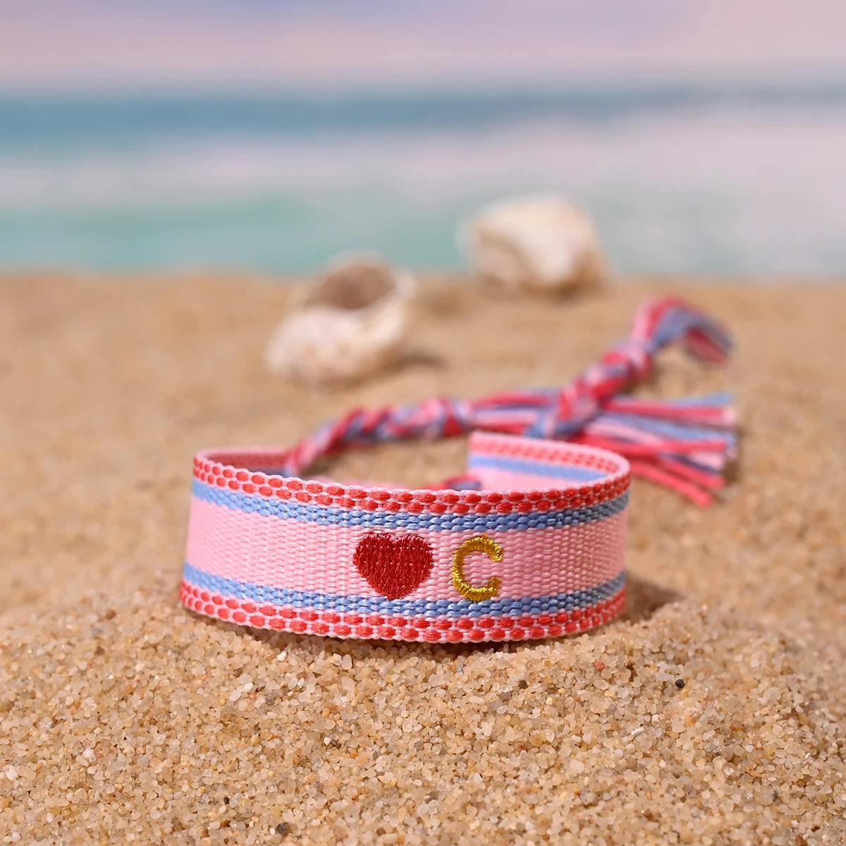 Handwoven Initial Letter Bracelet | Personalized Friendship Gift for Women alternate view