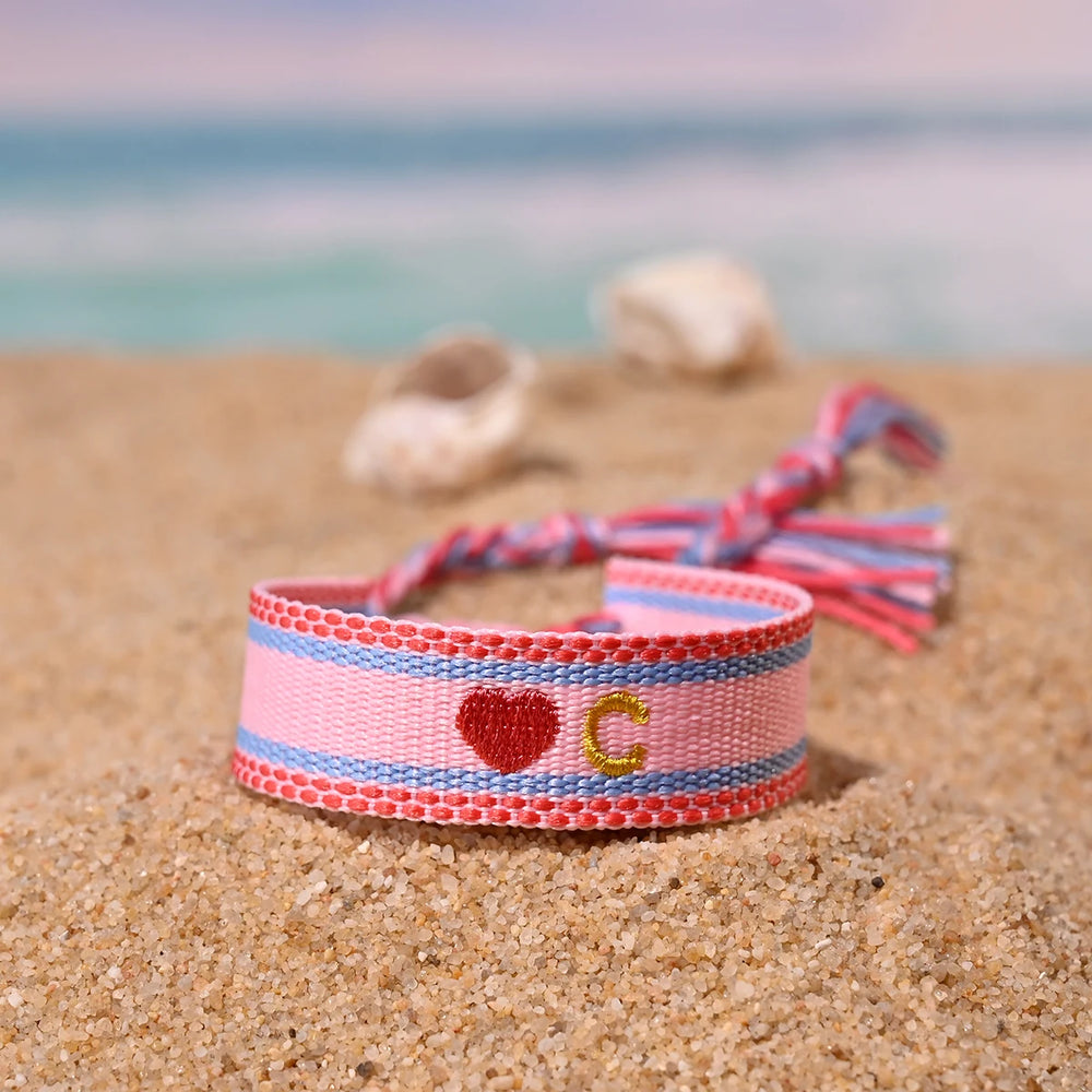 Handwoven Initial Letter Bracelet | Personalized Friendship Gift for Women alternate view