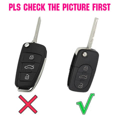 XUKEY Silicone Car Key Fob Cover Case | 3 Button Flip Remote Holder for Audi A2 A3 S3 alternate view
