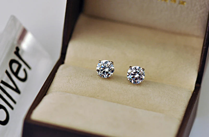 2.0ct Moissanite Earrings for Women Lab Grown Diamond Ear Studs 925 Sterling Silver F lifestyle view