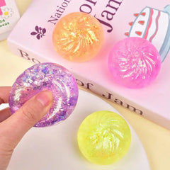Colorful Glitter Dumpling Stress Ball | Fun Sensory Squeeze Toy detail view
