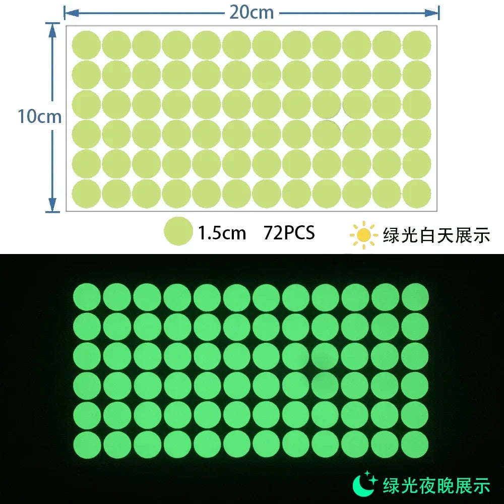 Glow in the Dark Wall Stickers | Luminous Dots Decals for Kids Room lifestyle view