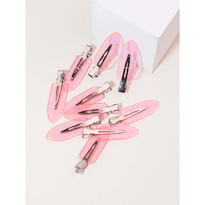 10pcs Seamless Fashion Transparent Hair Clips for Girls Makeup Facial Accessory Styling Clips for Re