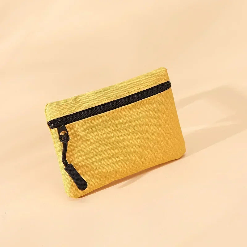 Women Mini Zippers Canvas Coin Purse | Compact Wallet with Keychain alternate view