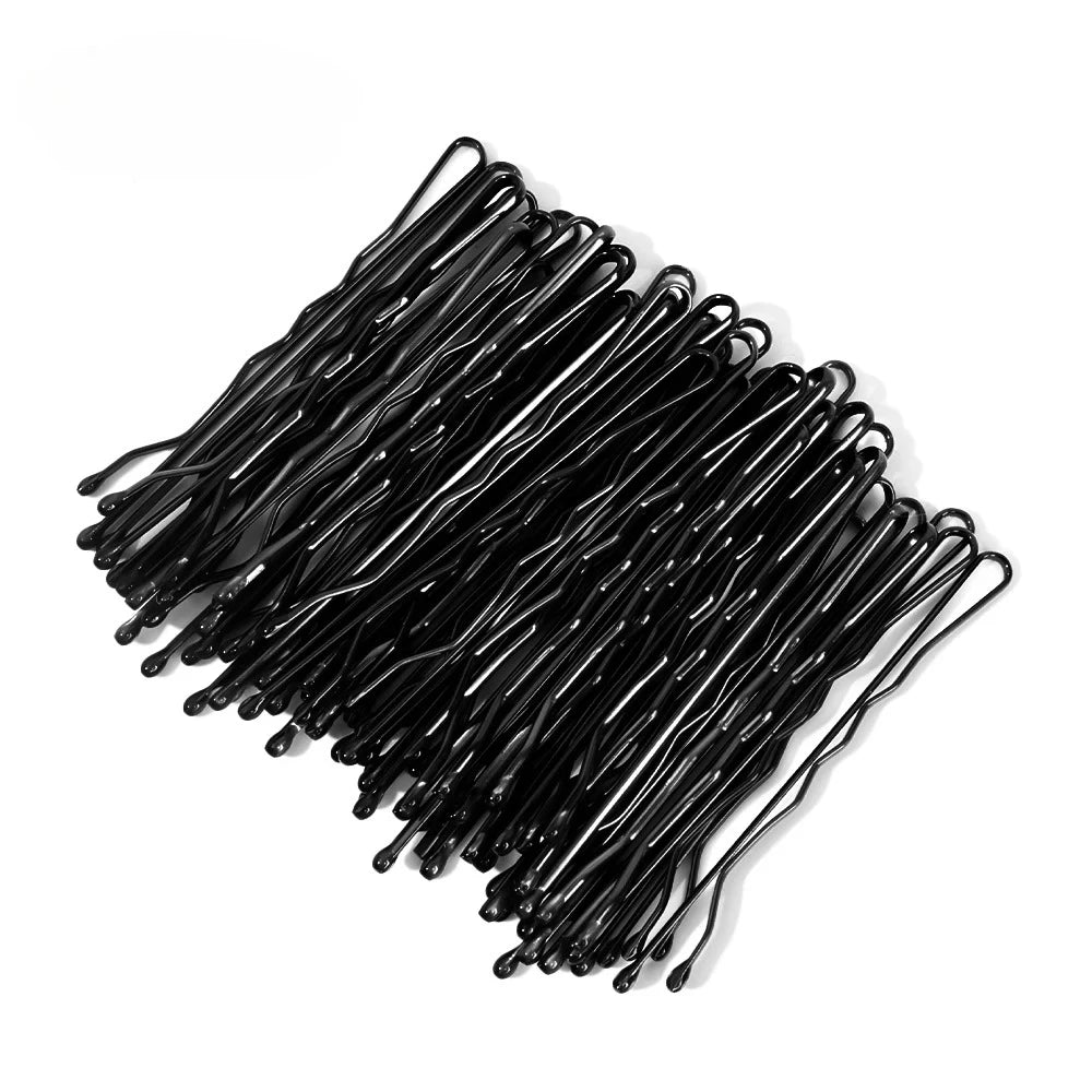 50/500pcs Metal Hairpins U-shaped Curly Wavy Hair Clips Women Girls Simple Bobby Pins close-up view