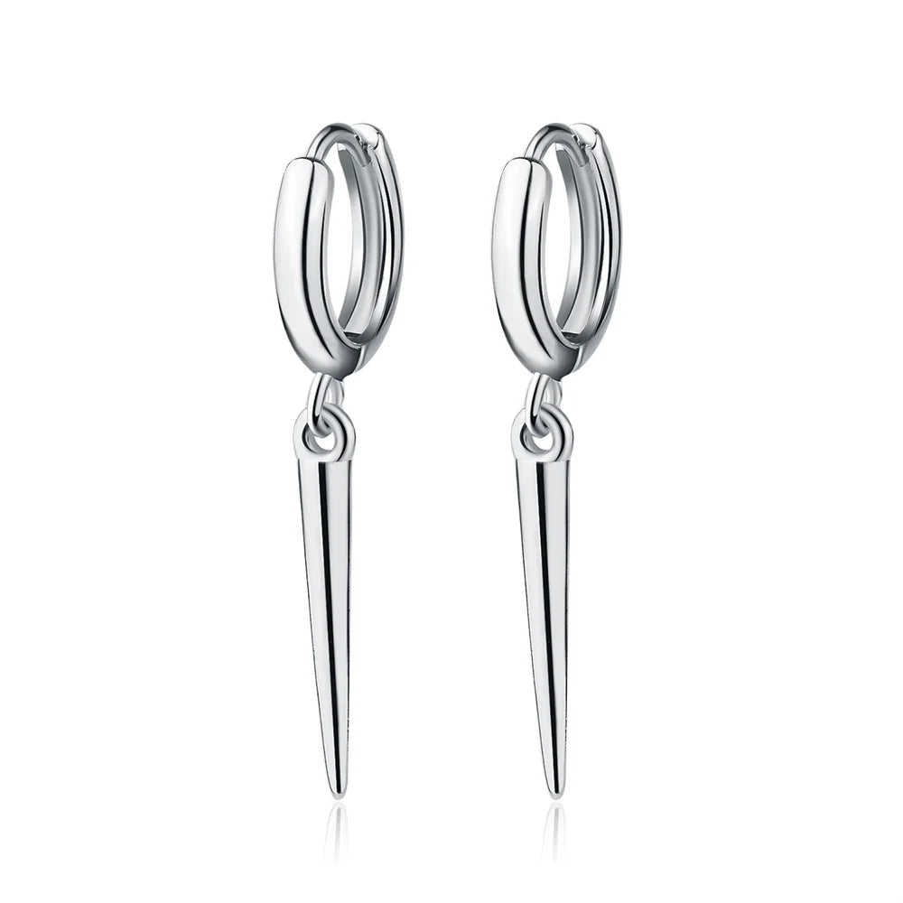 925 Sterling Silver Earrings Cone Pendant Electroplated Gold Women's Elegant Fashion Wedding Anniver