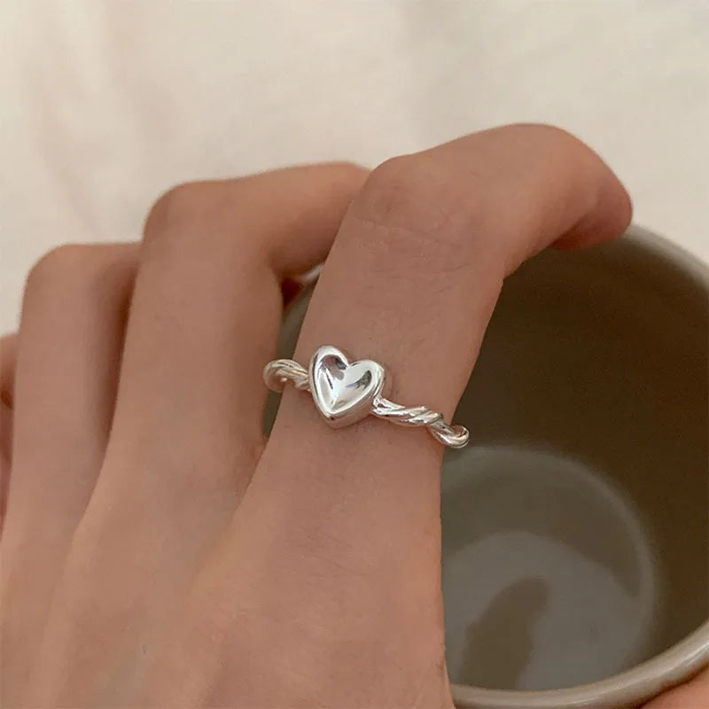 VENTFILLE 925 Sterling Silver Geometric Multilayer Round Bead Ring Female Fashion Pun alternate view
