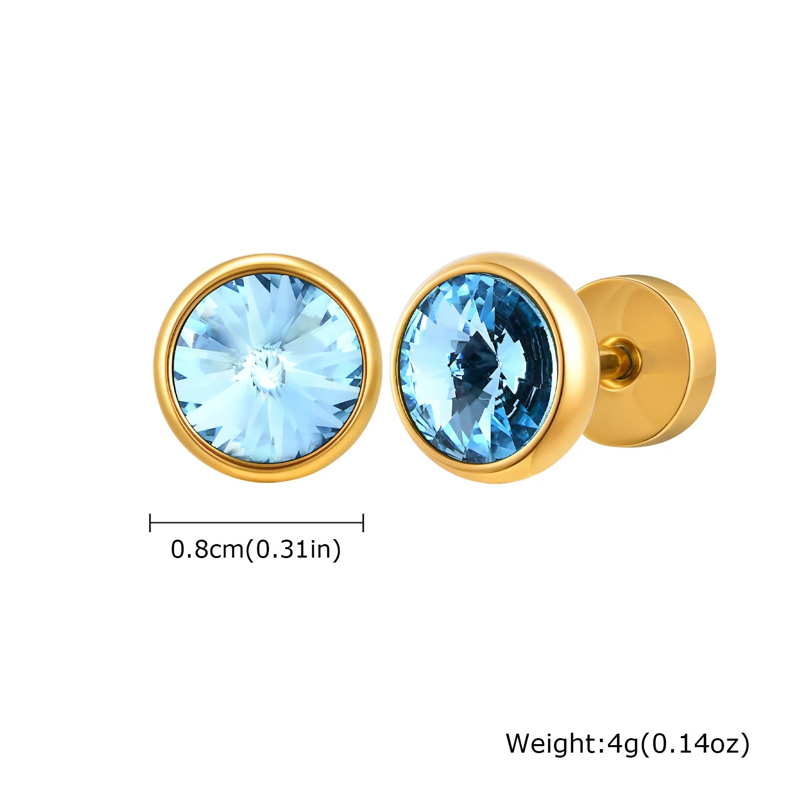 Stainless Steel Men’s Earrings | 8mm Multi-Faceted Screw Back Stud alternate view