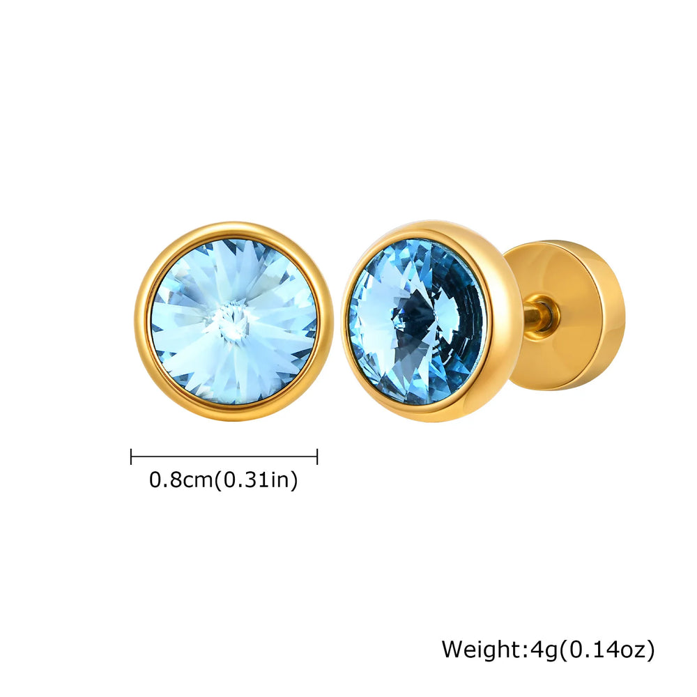 Stainless Steel Men’s Earrings | 8mm Multi-Faceted Screw Back Stud alternate view
