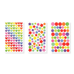 6 Sheets Colorful Sticker Set | Self-adhesive Letters, Numbers, Stars, Hearts, Dots f alternate view