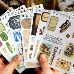 Vintage Collage Stickers Pack | 50 Retro Washi Paper Decals for Junk Journaling