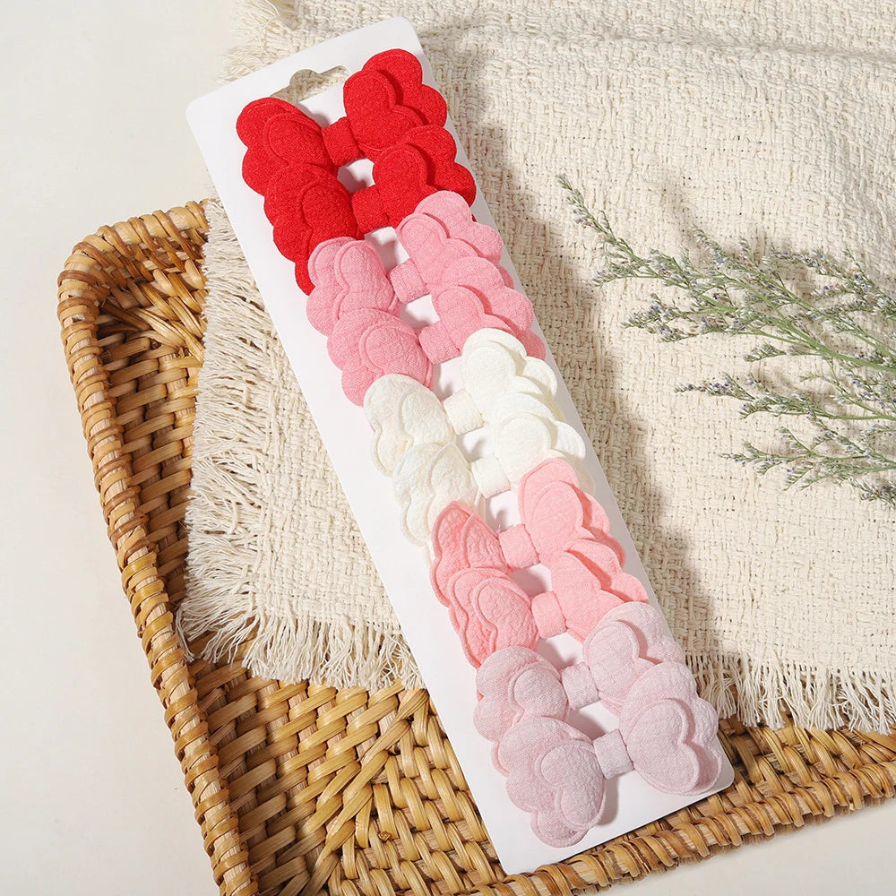 10PCS/Set New Fabric BB Hair Clip  Girls' Teenagers' Children's Side Bangs Clip Girls' Party Daily Decoration Hair Accessories