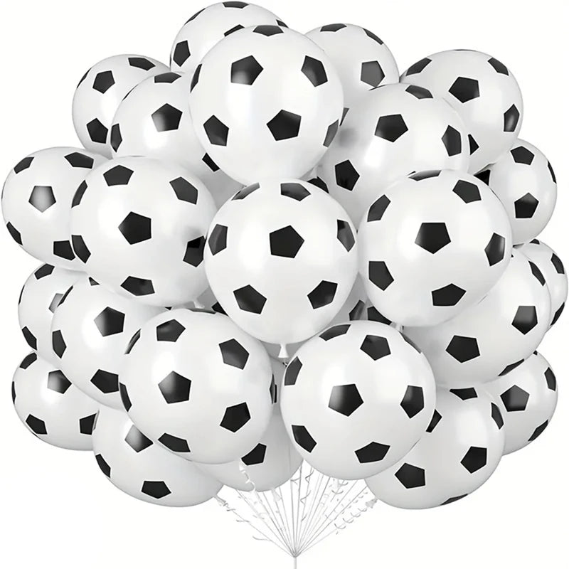 11pcs Football Foil Balloons Soccer Party Decorations | Green Number Ball Set lifestyle view